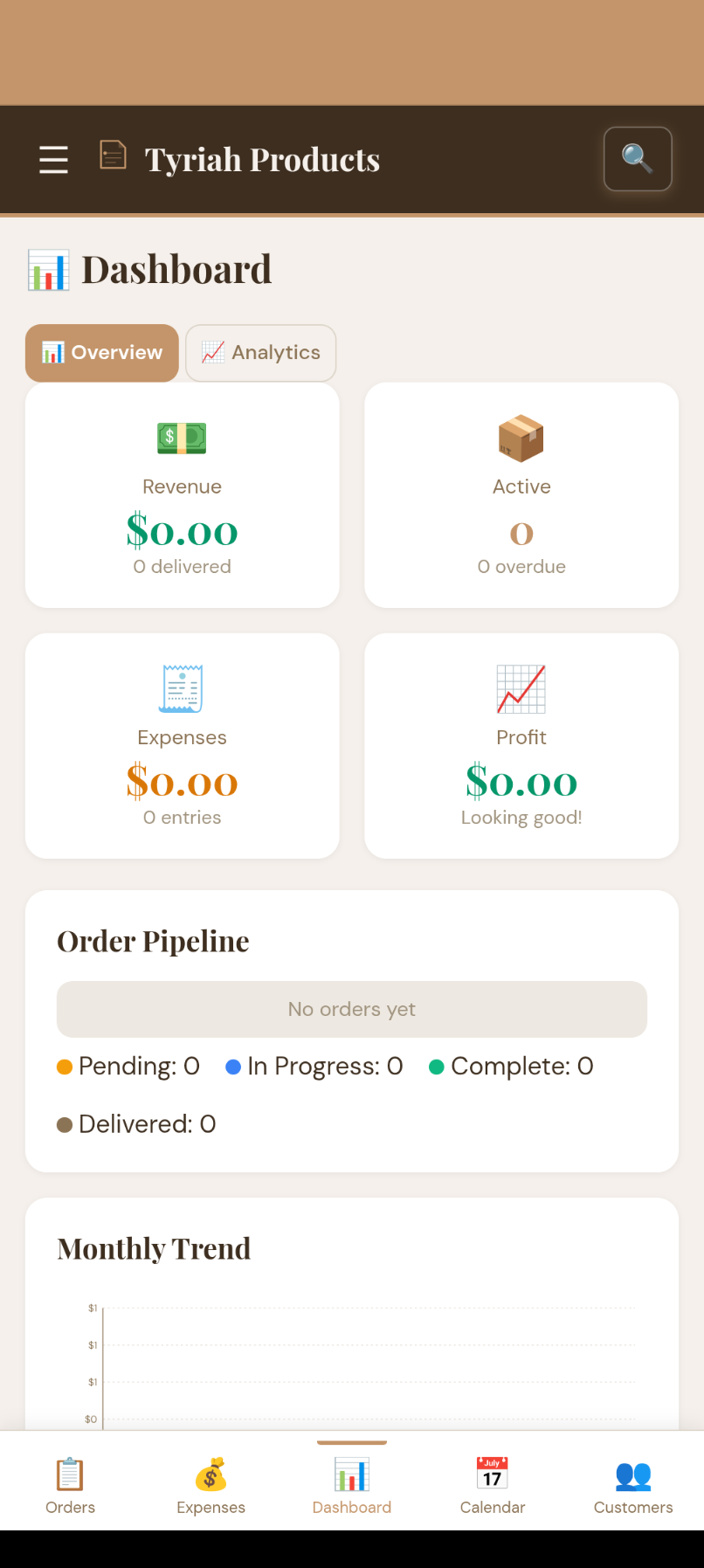 Crafty Planner Dashboard